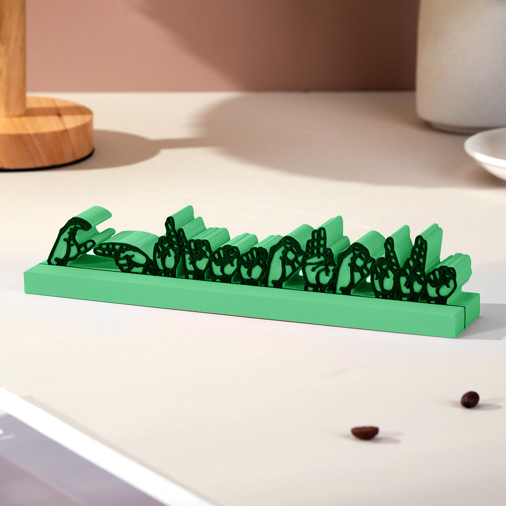 Personalized 3D Printed Sign Language Desk Name Plate Sign Interpreter Gift Teacher Gift