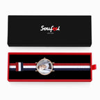 Unisex Engraved Rose Goldtone Photo Watch Color Nylon Strap 40mm