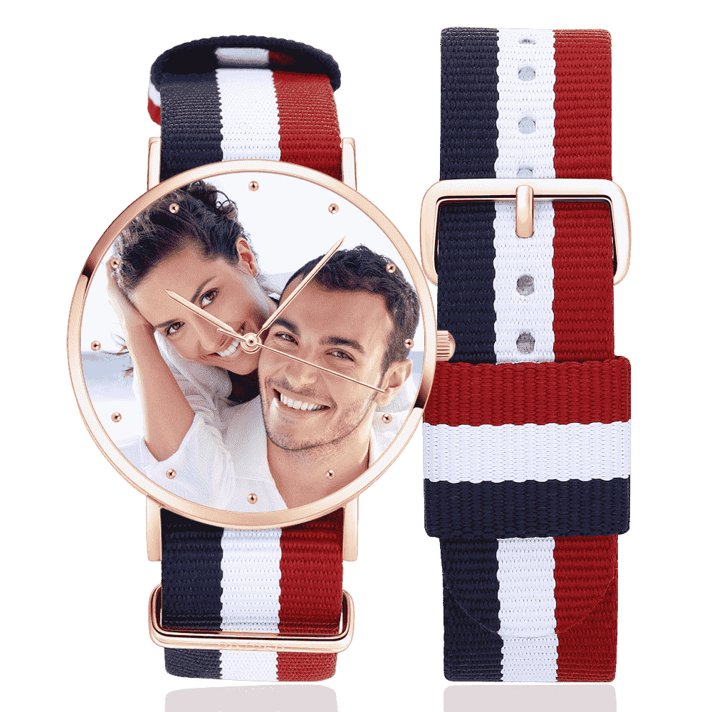 Personalised Color Nylon Strap Photo Watch for Men 40mm