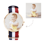 Women's Engraved Photo Watch Color Nylon Strap 36mm