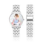 Unisex Engraved Photo Watch Alloy Strap 38mm