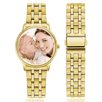 Unisex Engraved Photo Watch Alloy Strap 38mm