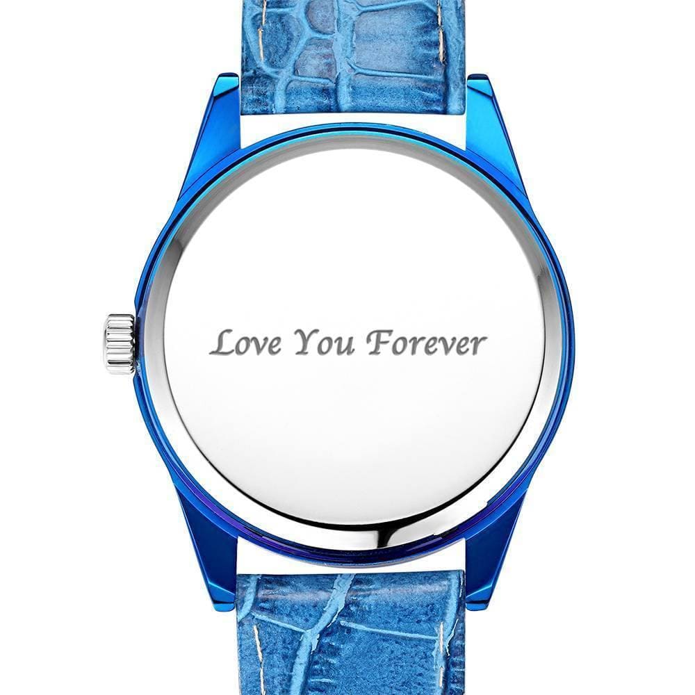 Personalized Men's Photo Watch with Leather Strap
