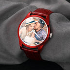 Personalized Men's Photo Watch with Leather Strap
