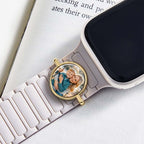 Custom Photo Watch Strap Charm - Personalized Smartwatch Beaded Accessory