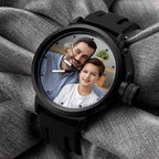 Men's Custom Family Photo Sport Plastic Strap Watch Father's Day Gift