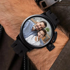 Men's Custom Family Photo Sport Plastic Strap Watch Father's Day Gift