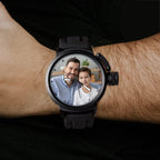 Men's Custom Family Photo Sport Plastic Strap Watch Father's Day Gift