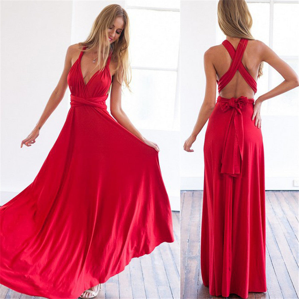 Bridesmaid Dress Infinity Dress Floor Length Convertible Dress Wedding Dress Multiway Dress Rust Dress Evening dress