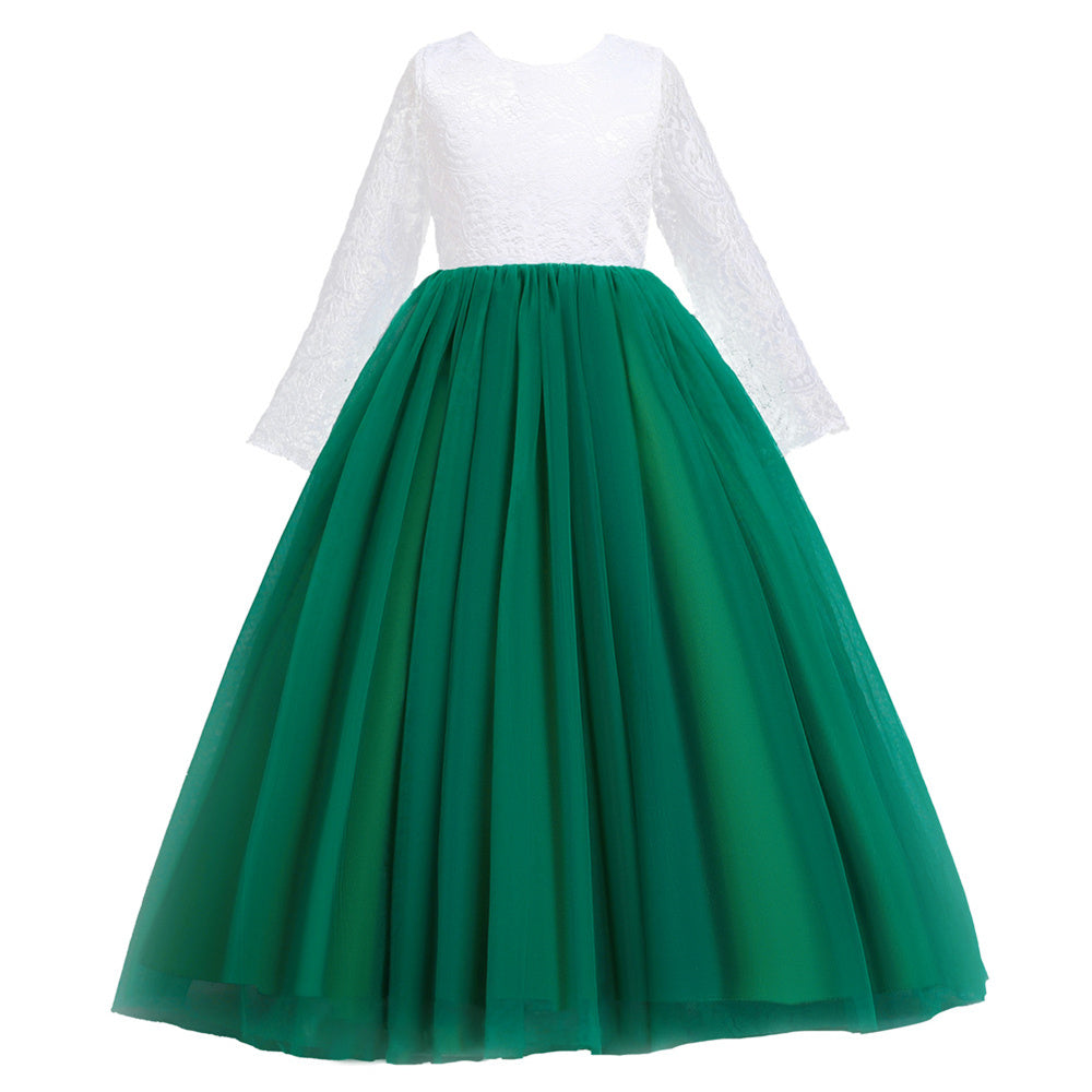 Flower Girl Dress Boho Flower Girl Toddler Junior Bridesmaid Fall Flower Girl Tulle Flower Girl Long Sleeve Flower Girl Dress