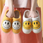 Smiley Face Cotton Slippers Fuzzy Fluffy Slippers Warm Cozy House Slippers For Women And Men