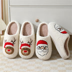 Christmas Gingerbread Man Slippers Santa Claus Shoes Home Cotton Slippers