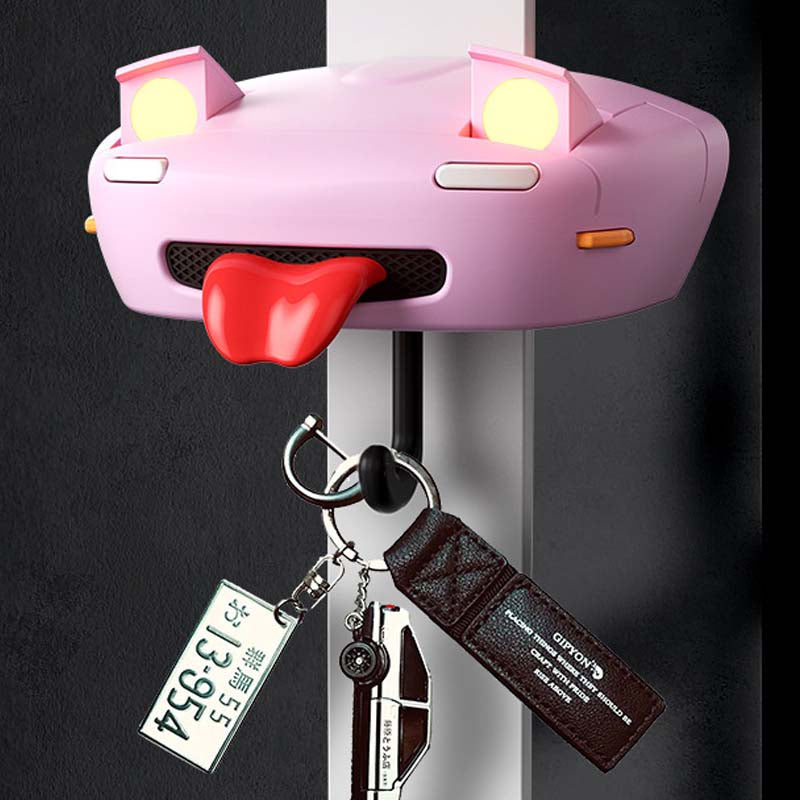 Car Face Keychain Holder with Opening Eyes Fun Wall Mounted Key Organizer Hook Perfect Gift for Car Lovers Gifts for Him