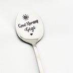 Good Morning Coffee Spoon Stainless Steel Spoon Gift for Nana Papa Mom