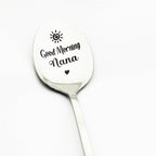 Good Morning Coffee Spoon Stainless Steel Spoon Gift for Nana Papa Mom