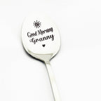 Good Morning Coffee Spoon Stainless Steel Spoon Gift for Nana Papa Mom