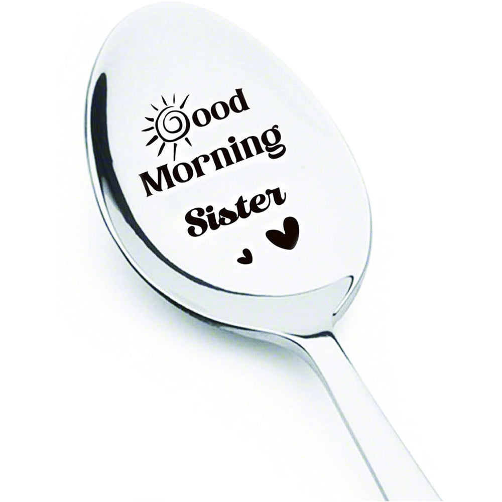 Good Morning Coffee Spoon Stainless Steel Spoon Gift for Nana Papa Mom