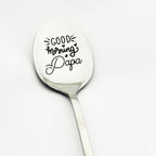 Good Morning Coffee Spoon Stainless Steel Spoon Gift for Nana Papa Mom
