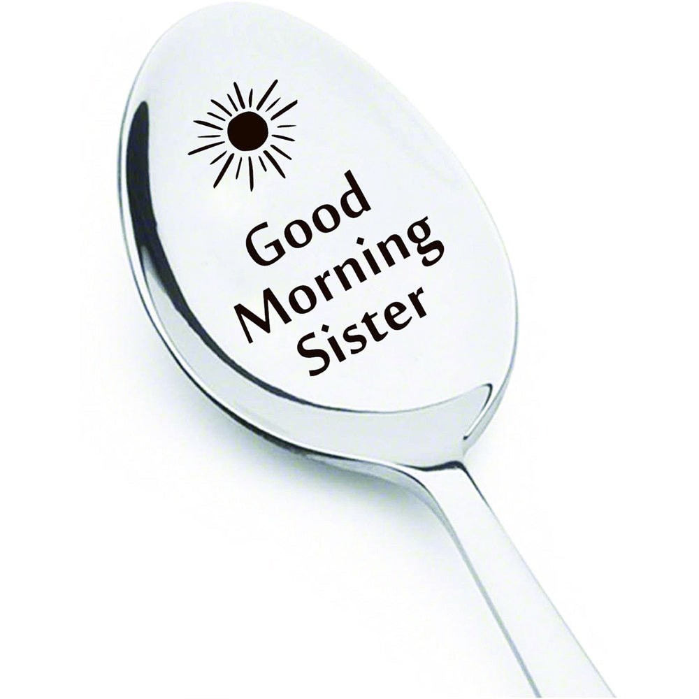 Good Morning Coffee Spoon Stainless Steel Spoon Gift for Nana Papa Mom