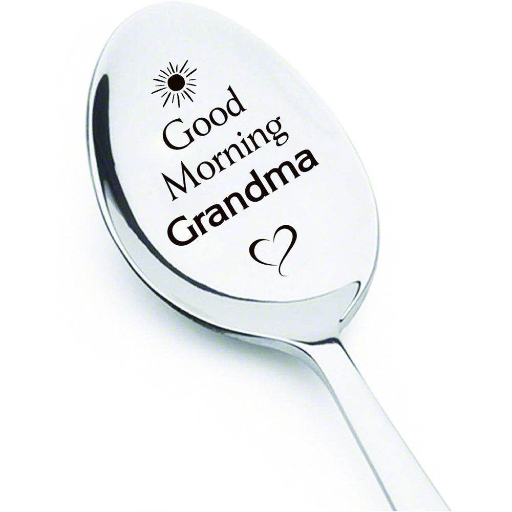 Good Morning Coffee Spoon Stainless Steel Spoon Gift for Nana Papa Mom