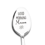 Good Morning Coffee Spoon Stainless Steel Spoon Gift for Nana Papa Mom