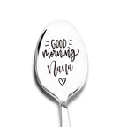 Good Morning Coffee Spoon Stainless Steel Spoon Gift for Nana Papa Mom