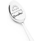 Good Morning Coffee Spoon Stainless Steel Spoon Gift for Nana Papa Mom