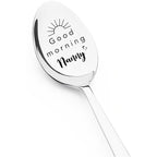 Good Morning Coffee Spoon Stainless Steel Spoon Gift for Nana Papa Mom