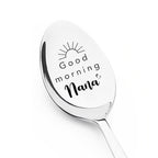 Good Morning Coffee Spoon Stainless Steel Spoon Gift for Nana Papa Mom