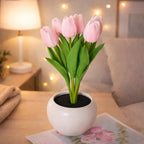 blooming light for mom personalized led night light pink 6 tulips warm led glow mothers day