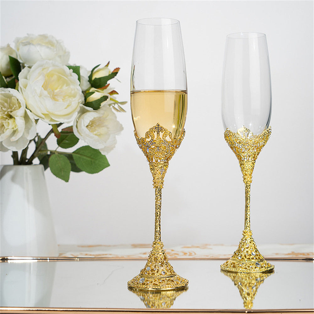 Vintage Champagne Flutes Glass Goblets Wedding Gifts