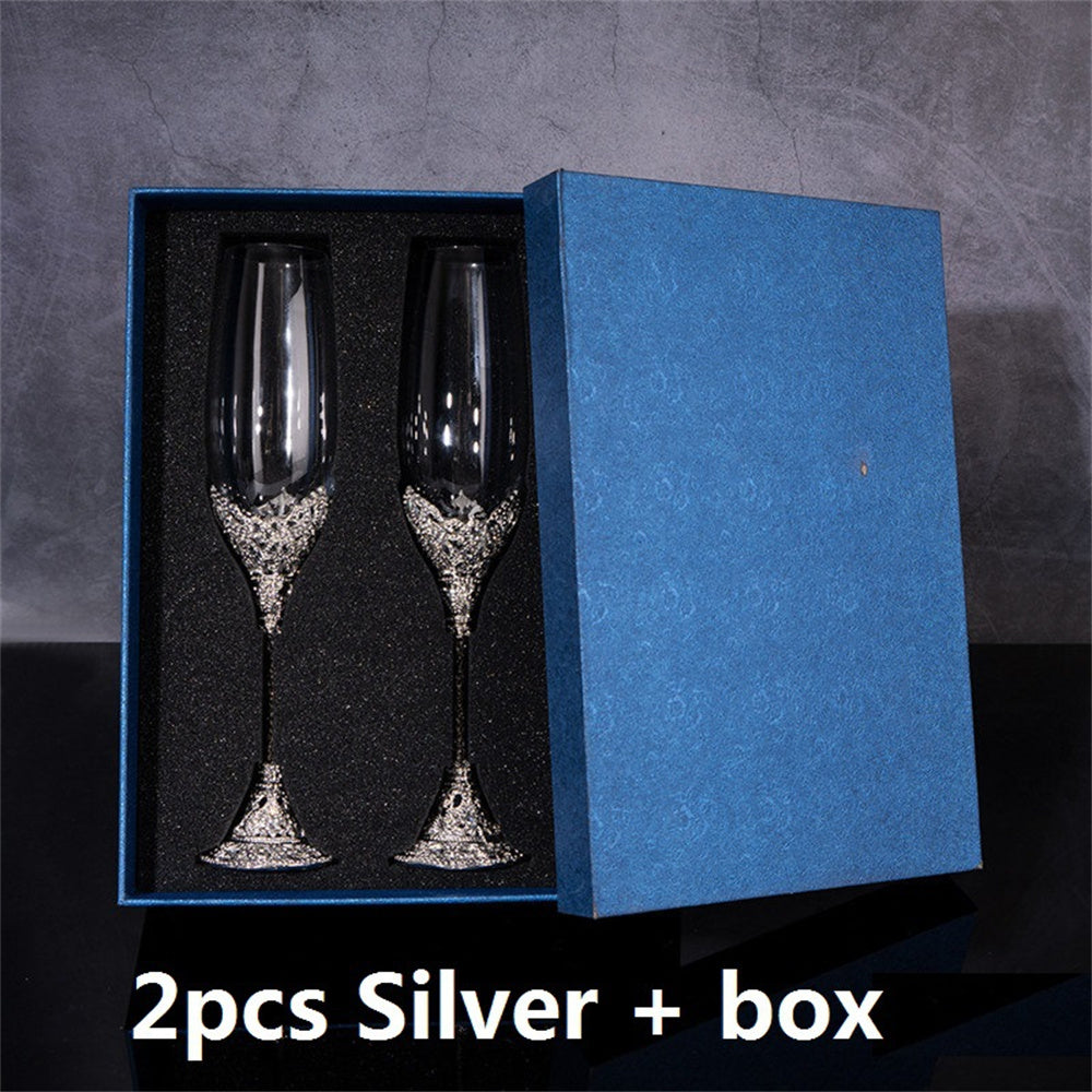 Vintage Champagne Flutes Glass Goblets Wedding Gifts