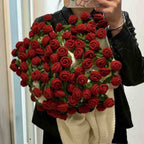 Hand-Knitted Rose Blanket DIY Kit & Ready-Made Gift for Mother's Day Valentine's Day