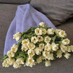Hand-Knitted Rose Blanket DIY Kit & Ready-Made Gift for Mother's Day Valentine's Day