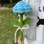 Handmade Crochet Giant Rose Sunflower Carnation Flower Bouquet Floral Gift for Mother