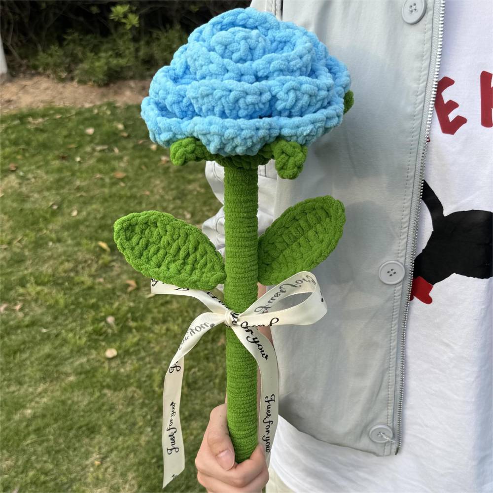 Handmade Crochet Giant Rose Sunflower Carnation Flower Bouquet Floral Gift for Mother