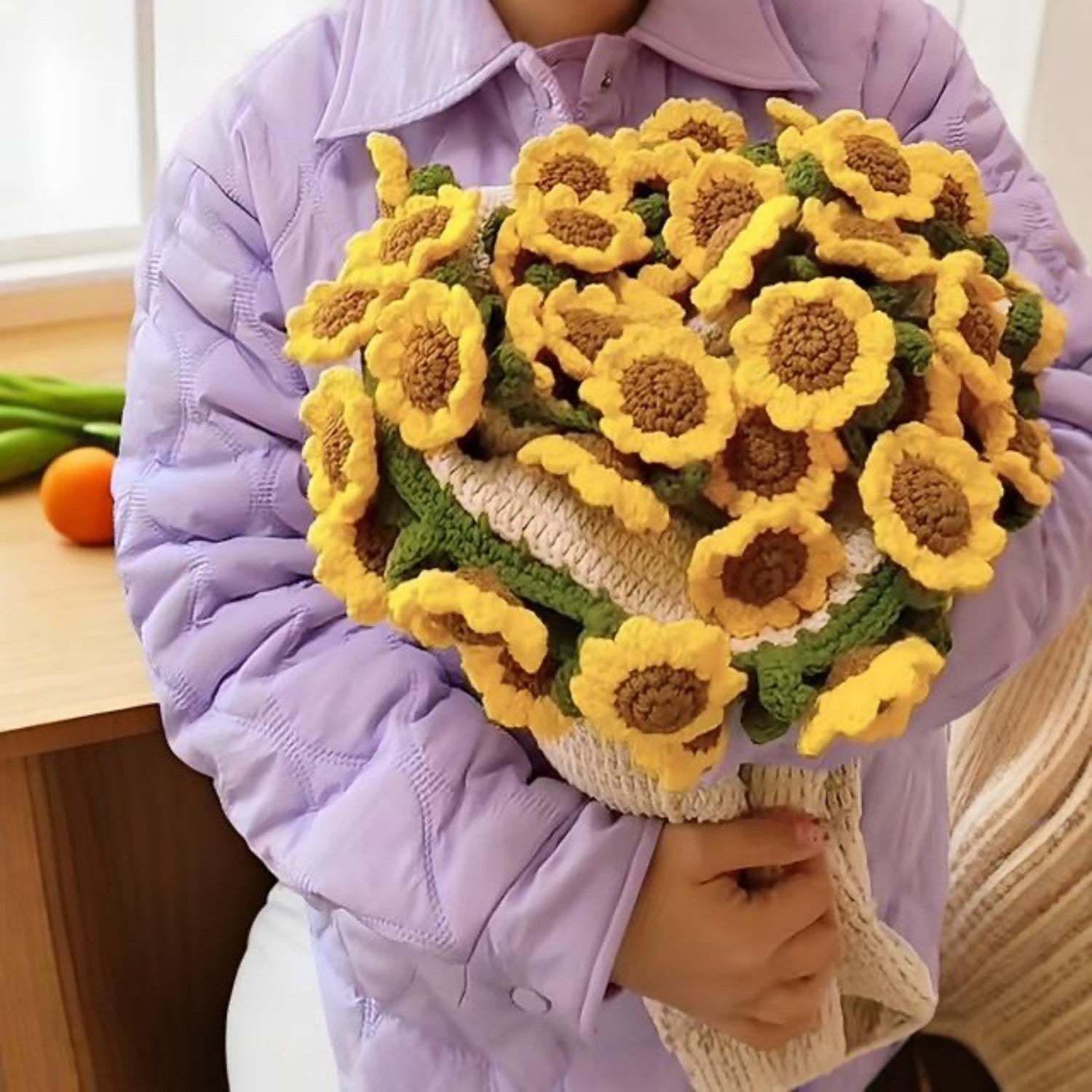 Crochet Flower Bouquet Blanket Elegant Mother's Day Gift for Her About 7 days for Production