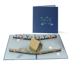 Halloween 3D Pop Up Card Haunted House Pattern Pop Up Greeting Card