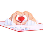 3D Creative Valentine's Day Wedding Pop Up Card Love In Hand Palm Pop Up Greeting Card