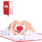 3D Creative Valentine's Day Wedding Pop Up Card Love In Hand Palm Pop Up Greeting Card