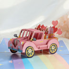 3D Creative Valentine's Day Wedding Pop Up Card Love Car Pop Up Greeting Card