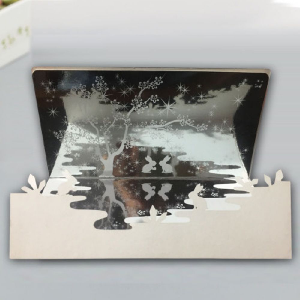 3D Creative Valentine's Day Wedding Pop Up Card Mirror Inverted Image Pop Up Greeting Card