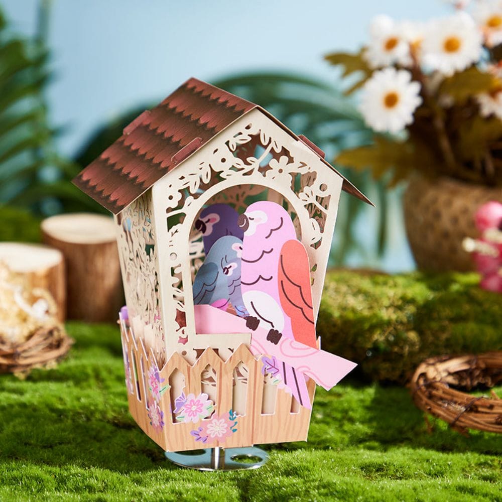 Bird House 3D Paper Music Box Gift for Mother's Day