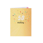 Lights and Music 50th Happy Birthday 3D Pop Up Greeting Card for Her or Him