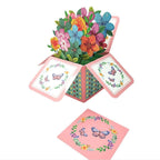 Colored Flowers Pop Up Box Card Flower 3D Pop Up Greeting Card
