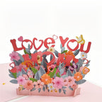 Love Mom Pop Up Box Card Flower 3D Pop Up Greeting Card for Mom
