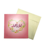Love Mom Pop Up Box Card Flower 3D Pop Up Greeting Card for Mom