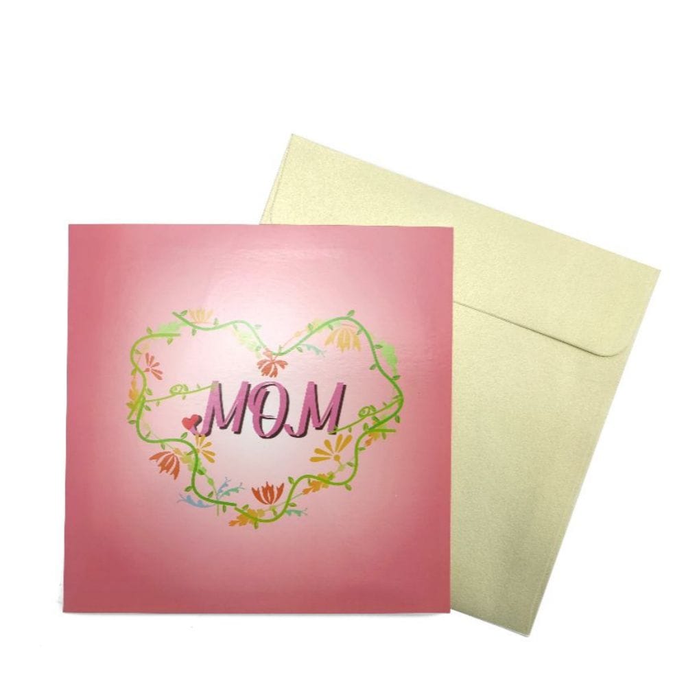 Love Mom Pop Up Box Card Flower 3D Pop Up Greeting Card for Mom
