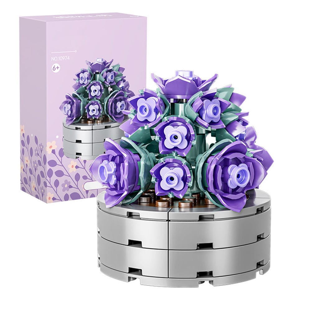 Bloques de construcción de suculentas en macetas Ladrillos de construcción de flores botánicas