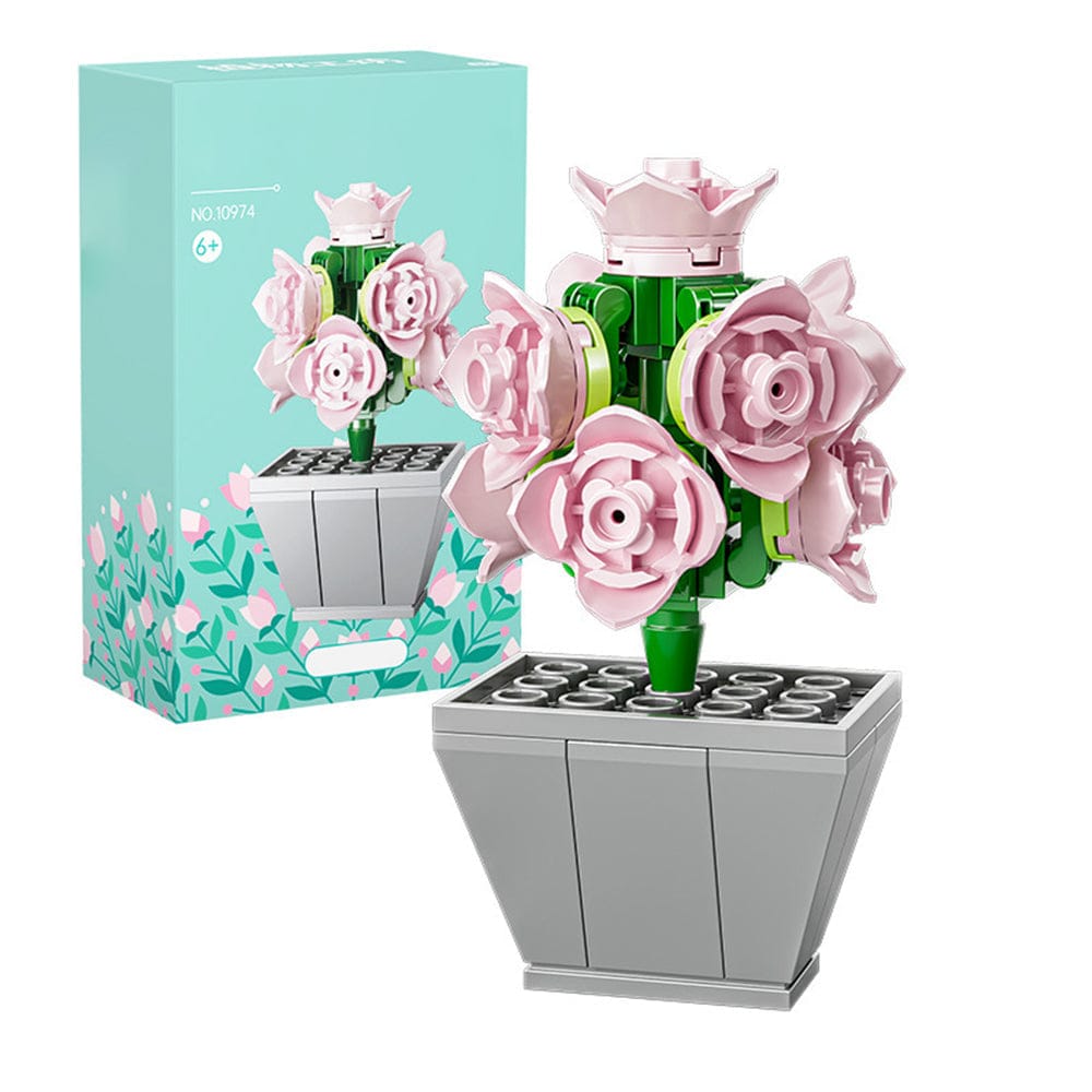 Bloques de construcción de suculentas en macetas Ladrillos de construcción de flores botánicas